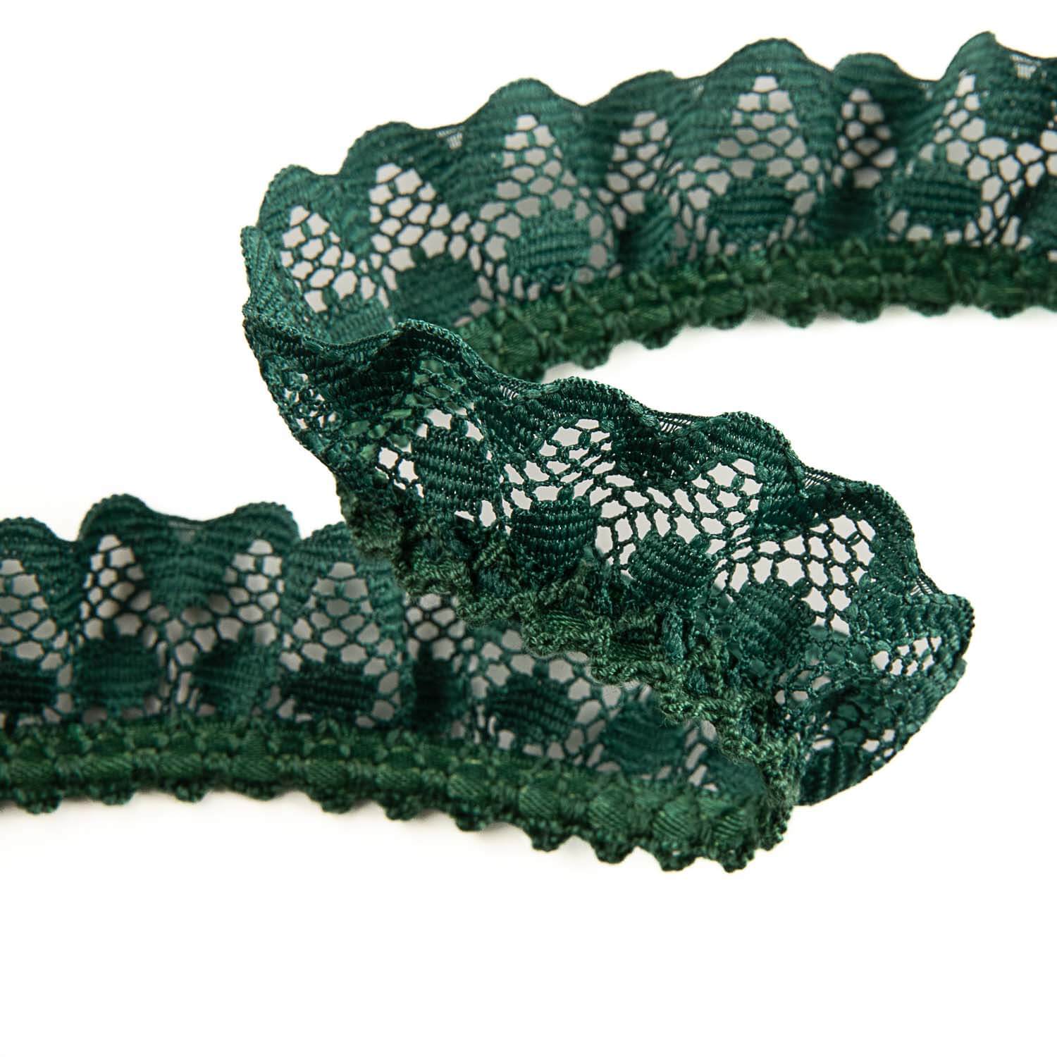Fita de renda verde garrafa 22 mm - Ribes y Casals