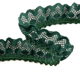 Fita de renda verde garrafa 22 mm - Ribes y Casals