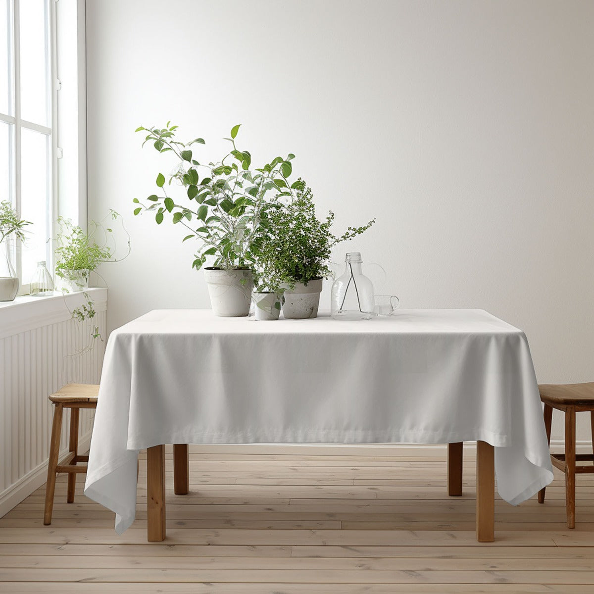 Confección Mantel Satén Liso Blanco - Ribes y Casals