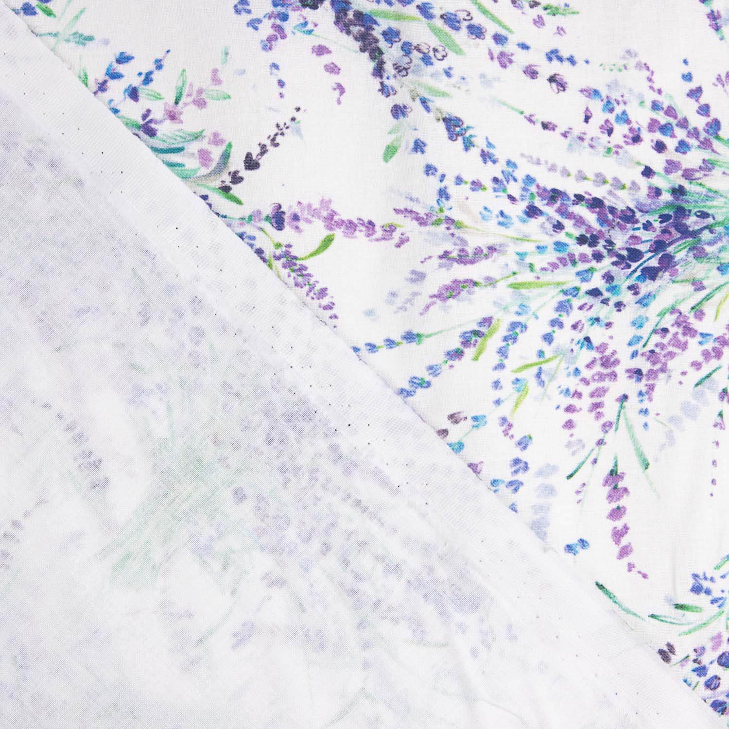 Algodão Perchado Estampado Provençal Lavanda - Ribes y Casals