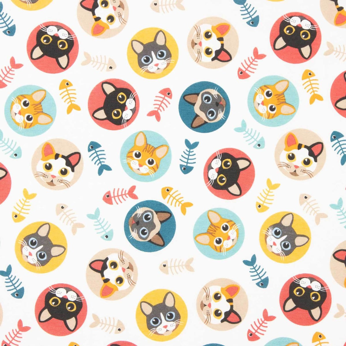 Loneta Estampada Cat Party - Ribes y Casals