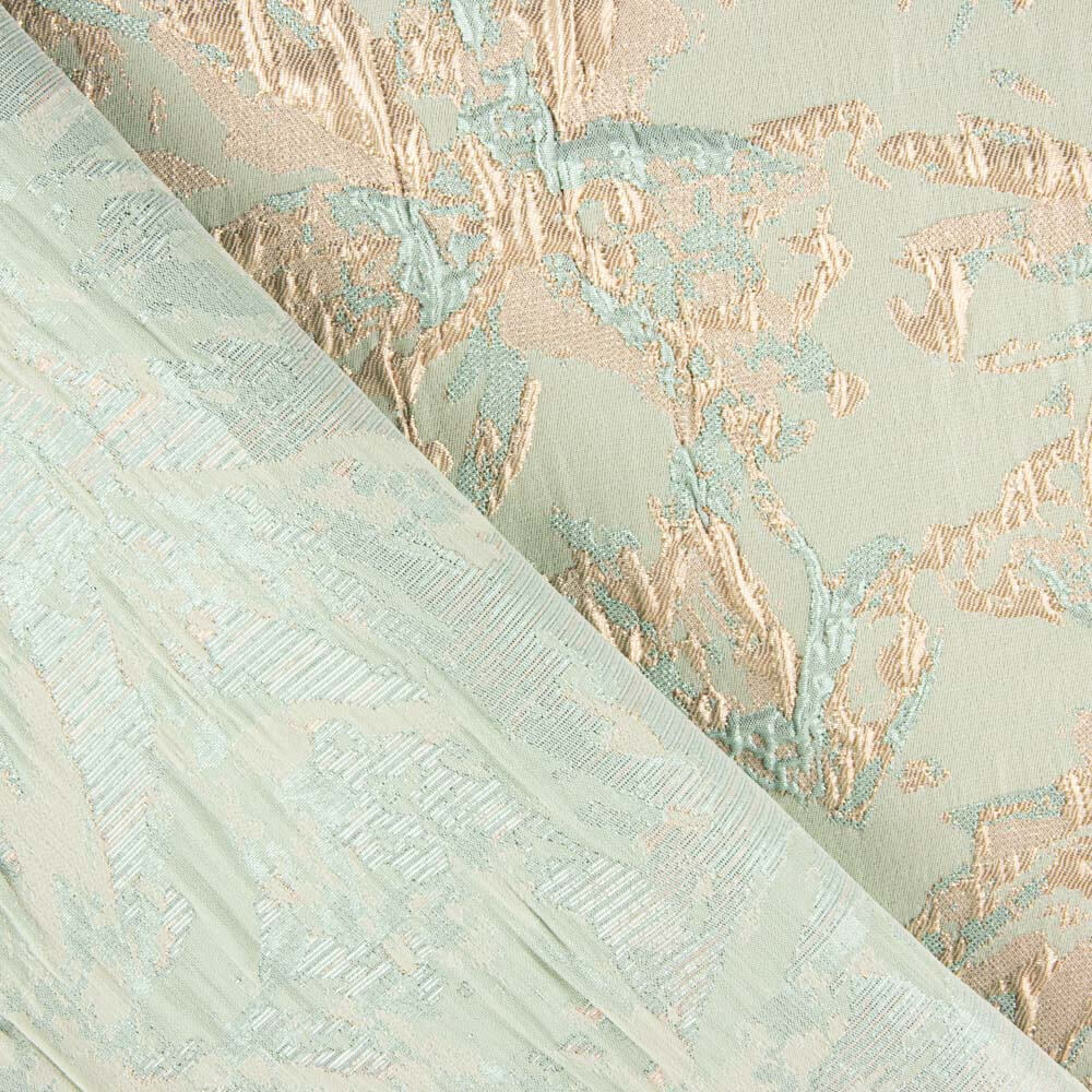 Brocado Lurex Floral Verde Água - Ribes y Casals