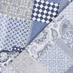 Loneta estampada Patchwork Azul - Ribes y Casals