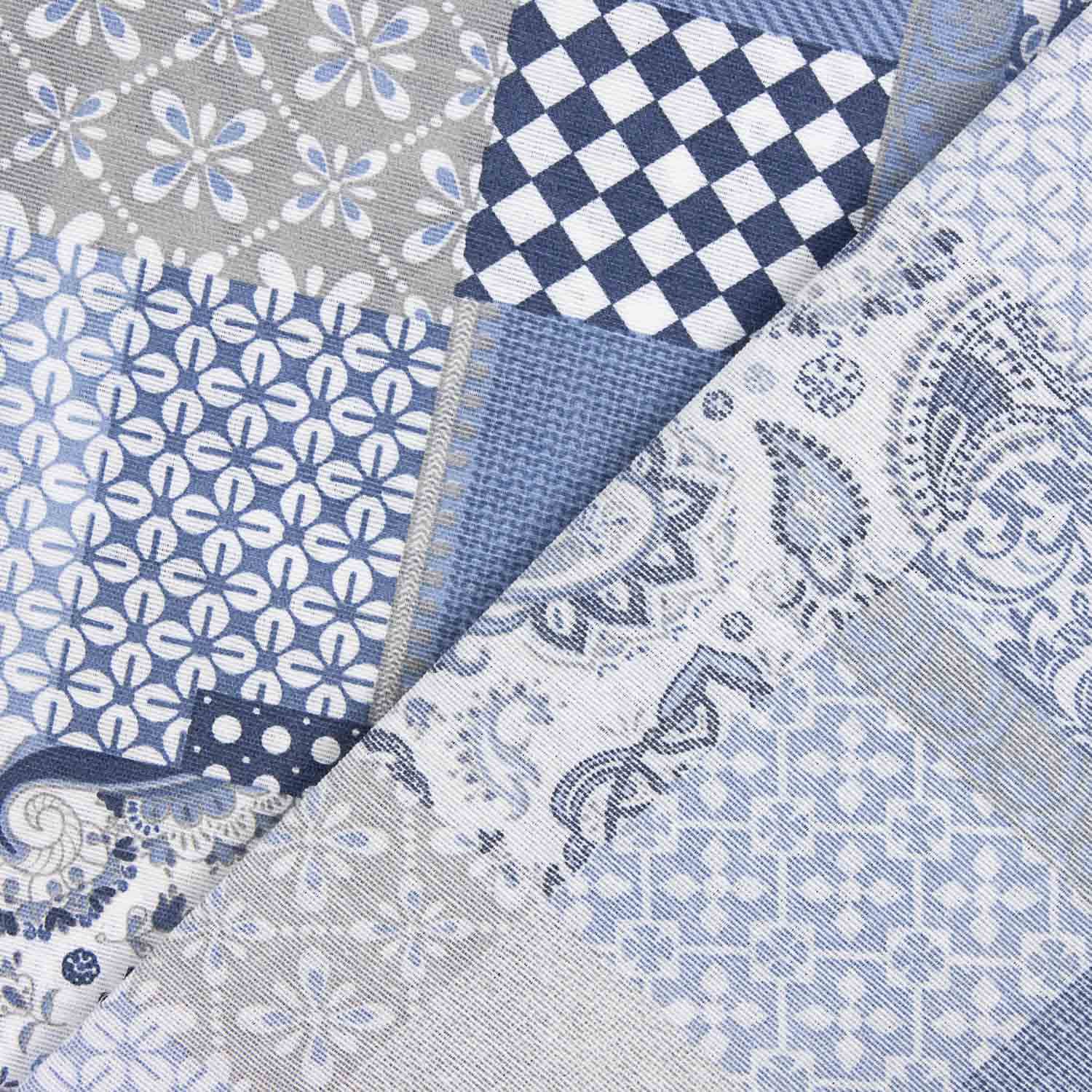 Loneta estampada Patchwork Azul - Ribes y Casals