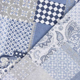 Loneta estampada Patchwork Azul - Ribes y Casals