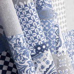 Loneta estampada Patchwork Azul - Ribes y Casals