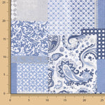 Loneta estampada Patchwork Azul - Ribes y Casals