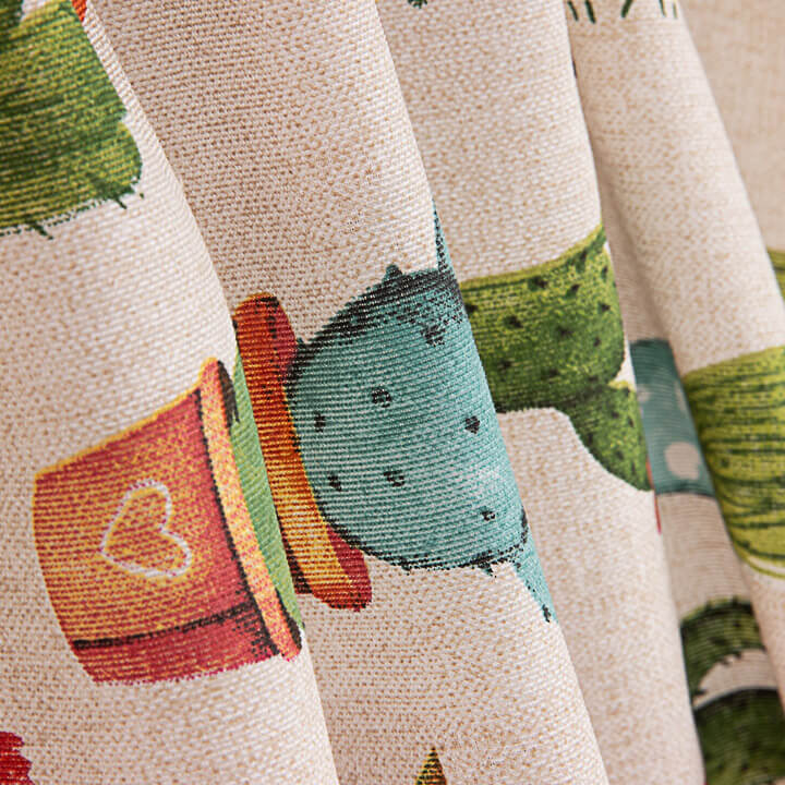 Lona estampada com cactos coloridos - Ribes y Casals