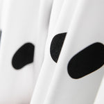 Popeline Spandex Bolinhas Preto 30mm Branco - Ribes y Casals