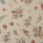 Lona com Estampado Floral Romântico sobre Beige - Ribes y Casals