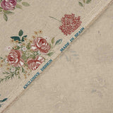 Lona com Estampado Floral Romântico sobre Beige - Ribes y Casals