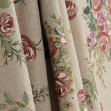 Lona com Estampado Floral Romântico sobre Beige - Ribes y Casals
