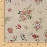 Lona com Estampado Floral Romântico sobre Beige - Ribes y Casals