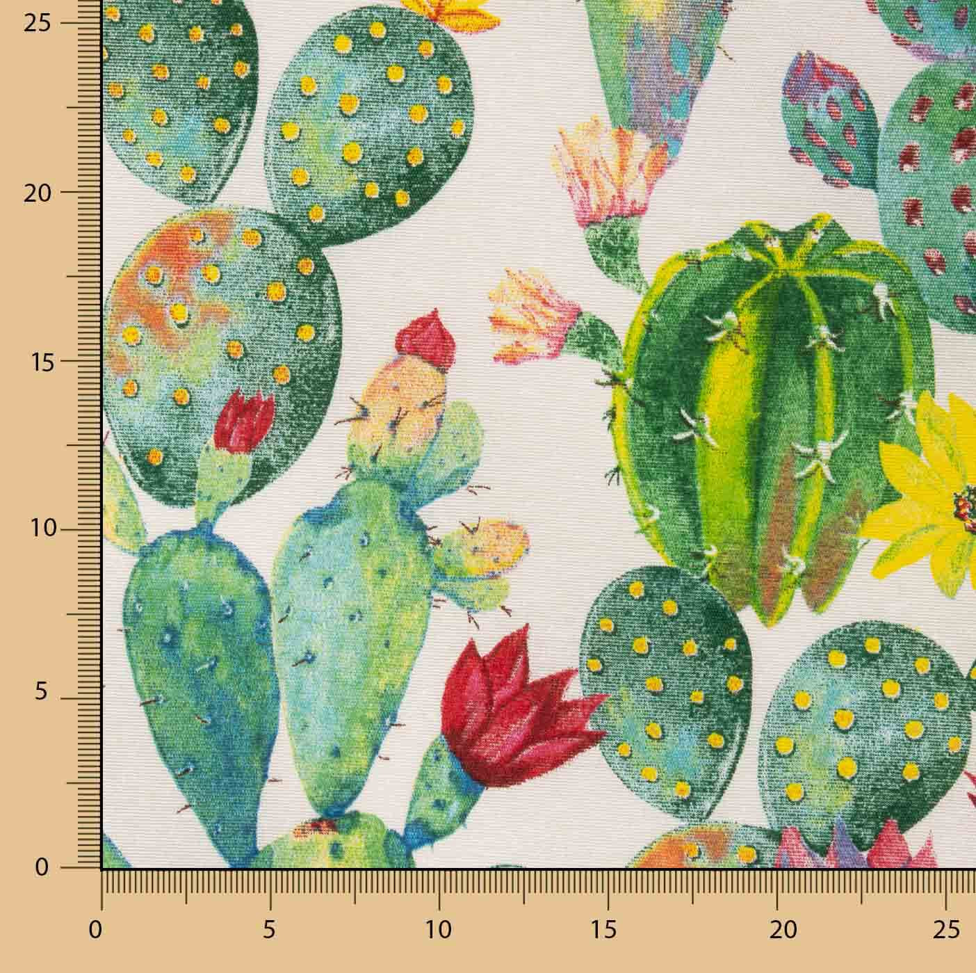 Lona estampada Cactus Aquarela - Ribes y Casals