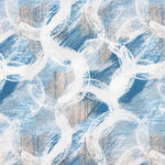 Lona estampada com círculos abstratos azuis - Ribes y Casals