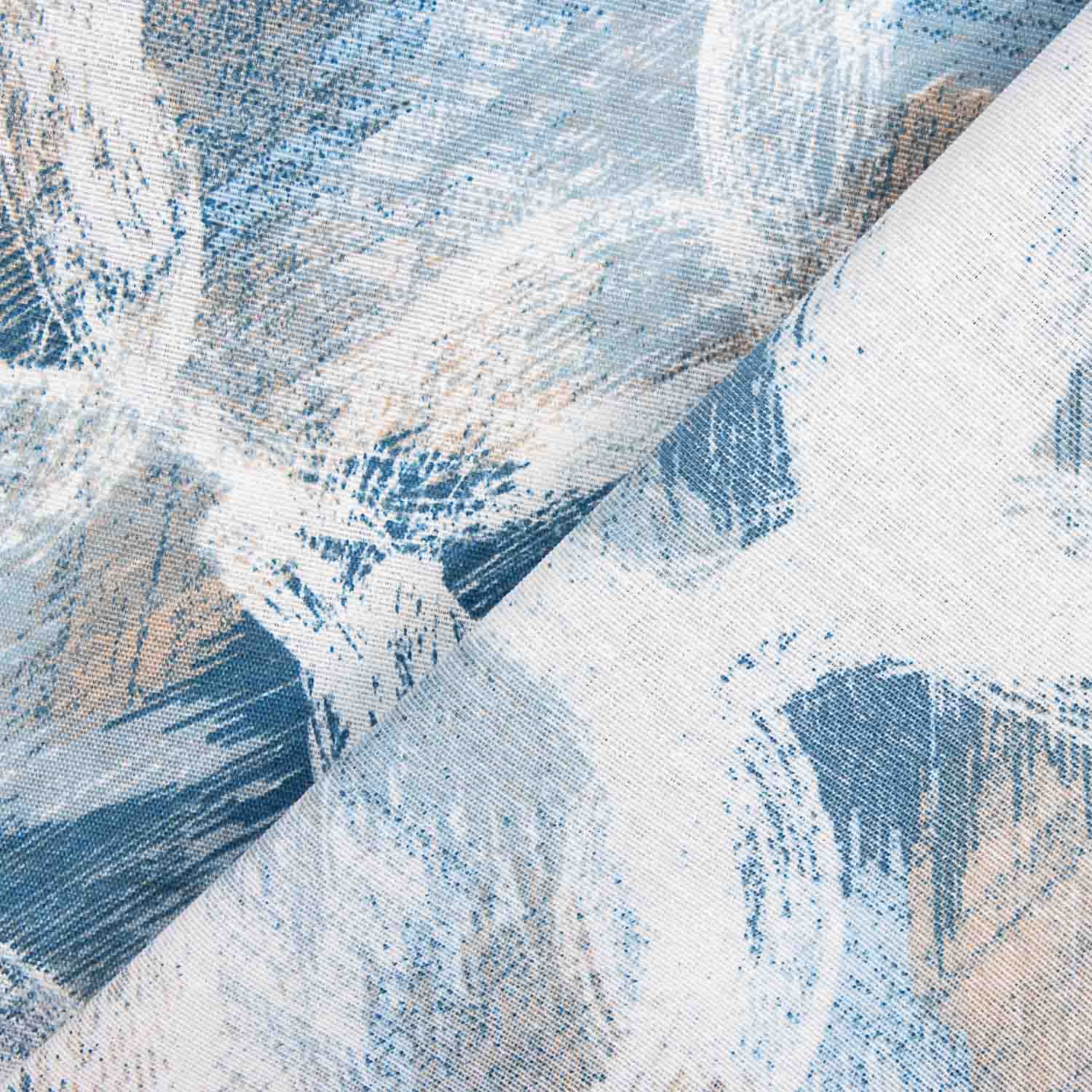 Lona estampada com círculos abstratos azuis - Ribes y Casals