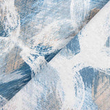 Lona estampada com círculos abstratos azuis - Ribes y Casals