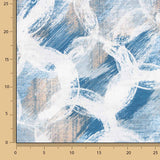 Lona estampada com círculos abstratos azuis - Ribes y Casals