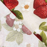 Lona estampada com morangos e flores multicoloridas - Ribes y Casals