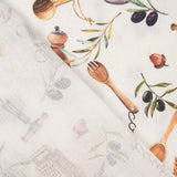 Lona Panamá Estampada Cozinha Olive Mediterrânea - Ribes y Casals