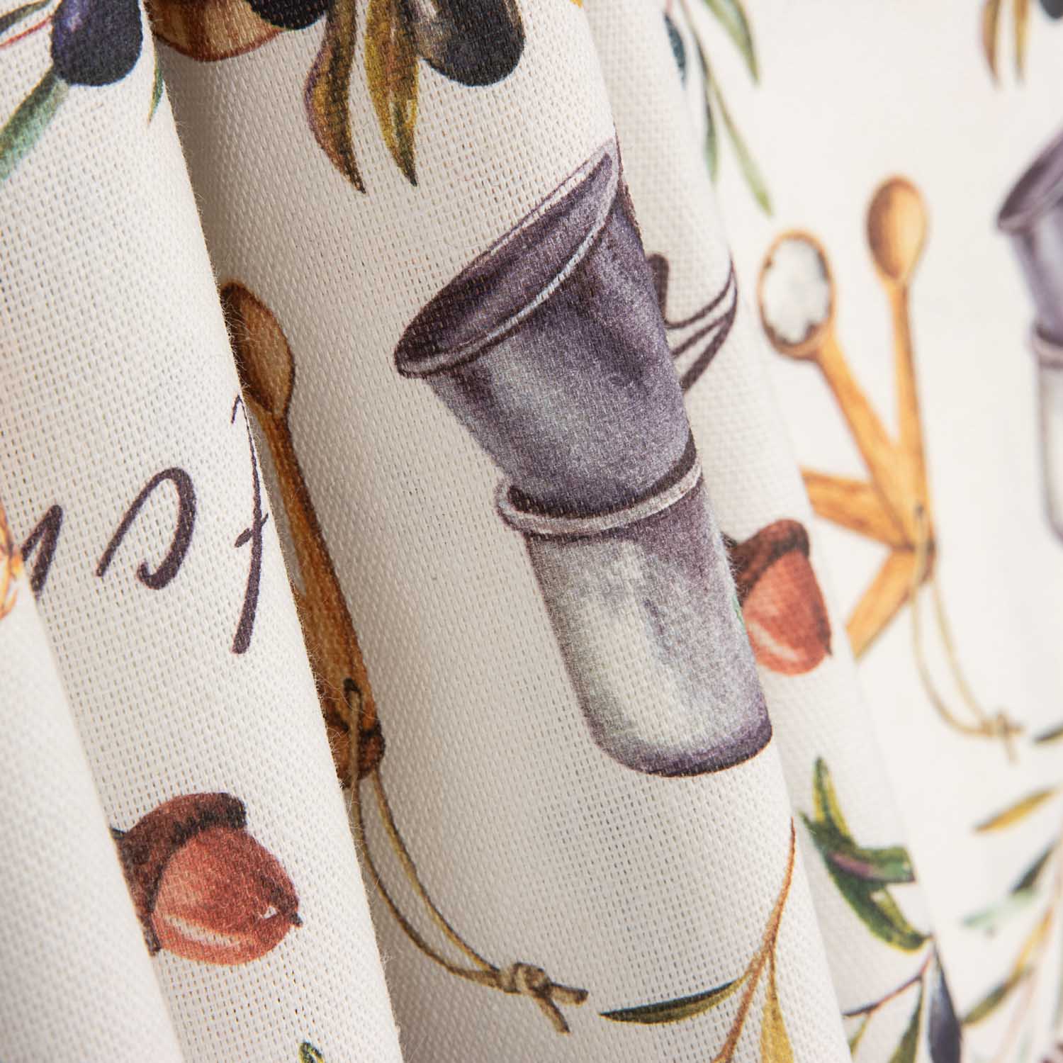 Lona Panamá Estampada Cozinha Olive Mediterrânea - Ribes y Casals