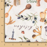 Lona Panamá Estampada Cozinha Olive Mediterrânea - Ribes y Casals