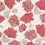 Lona estampada marinha coral vermelho - Ribes y Casals