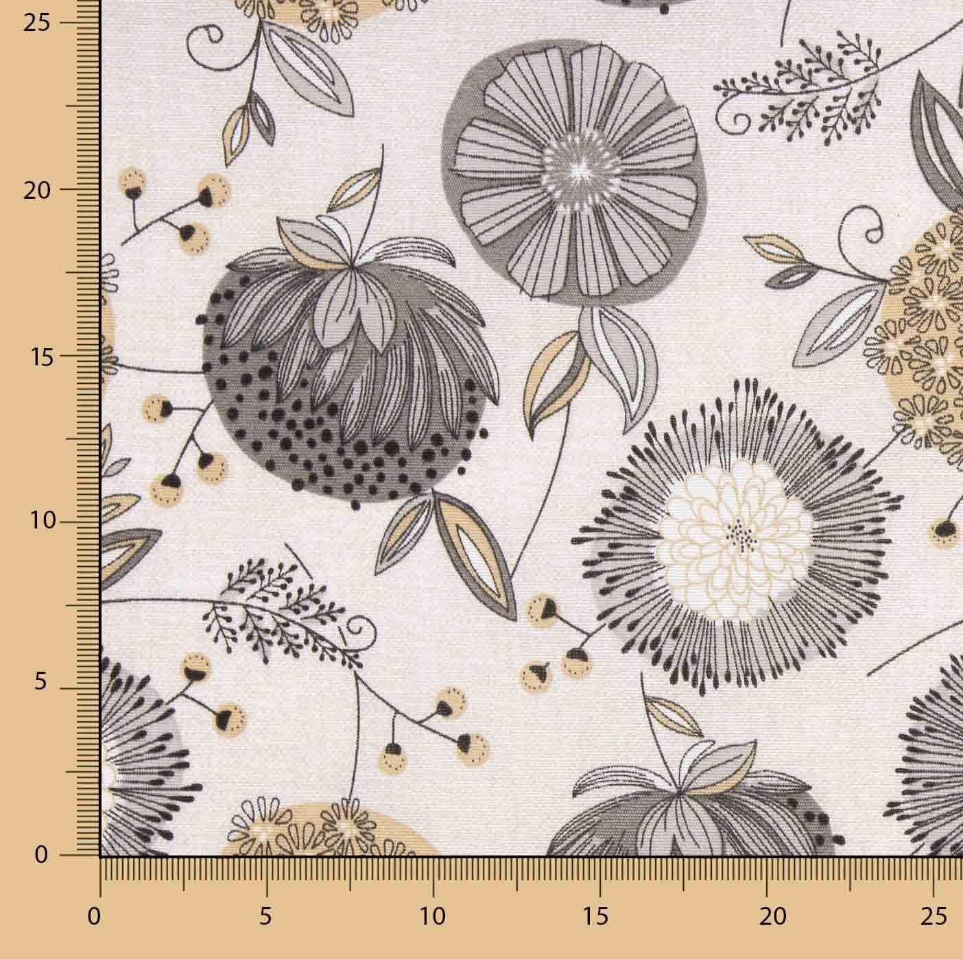 Lona estampada com flores nórdicas - Ribes y Casals