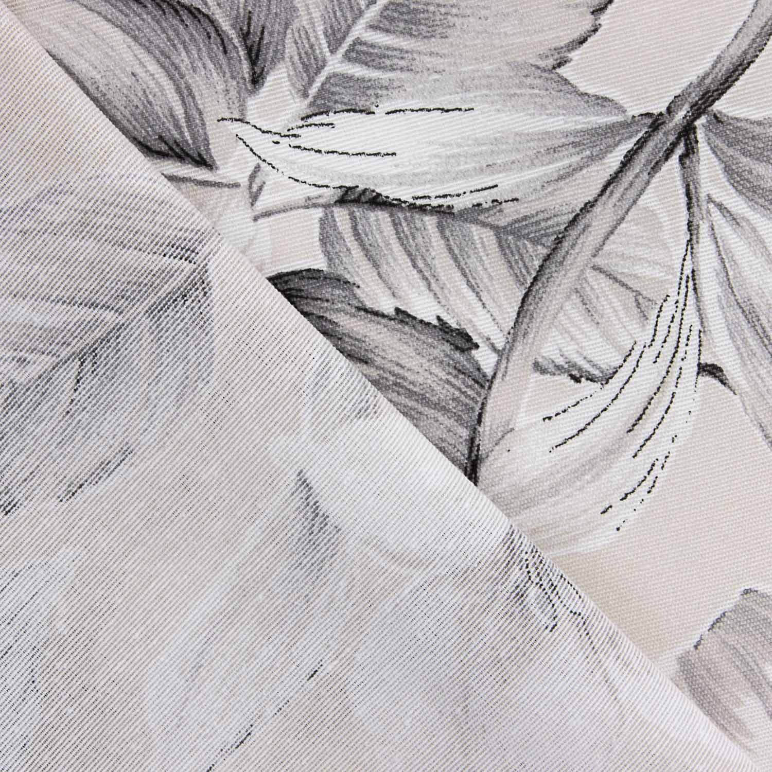 Lona estampada com flores elegantes cinzentas - Ribes y Casals