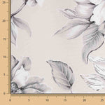Lona estampada com flores elegantes cinzentas - Ribes y Casals