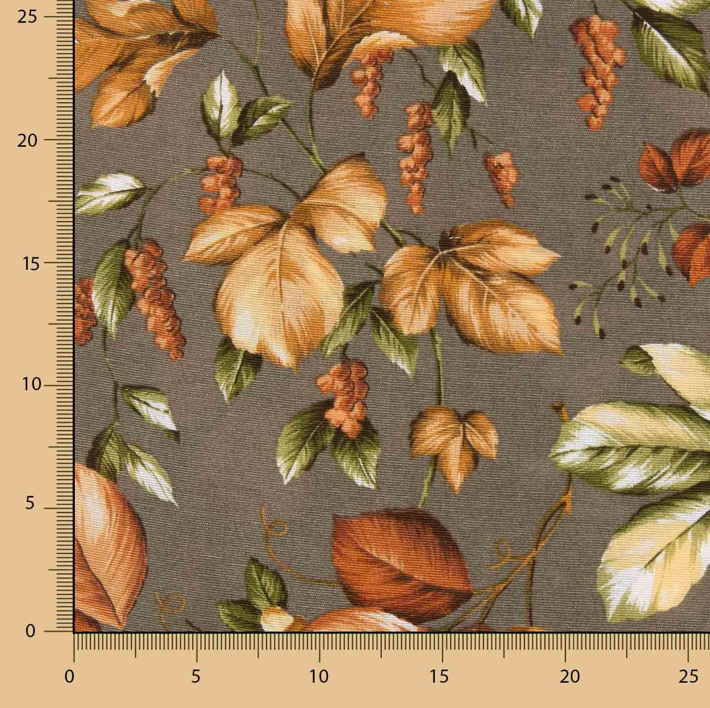 Lona estampada com folhas de outono - Ribes y Casals