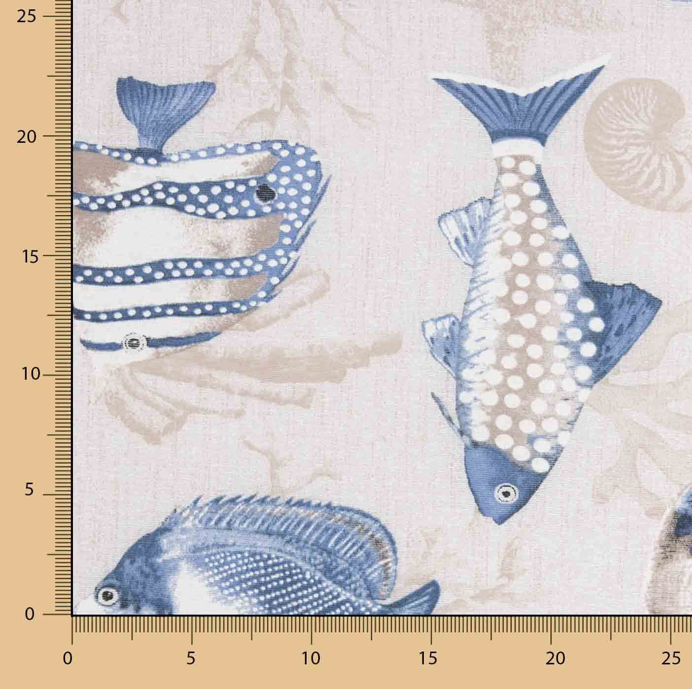 Lona estampada com peixes marinhos - Ribes y Casals