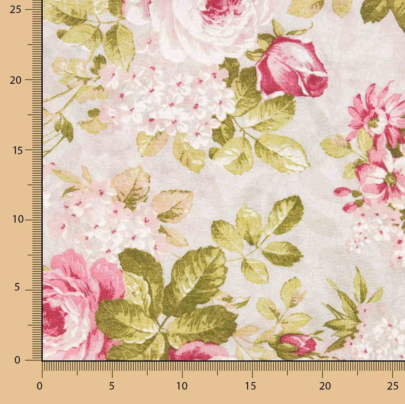 Lona estampada com flores românticas - Ribes y Casals