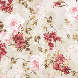 Loneta estampada floral em rosa e grená - Ribes y Casals