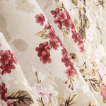 Loneta estampada floral em rosa e grená - Ribes y Casals