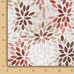 Loneta estampada com rosetas de folhas de outono - Ribes y Casals