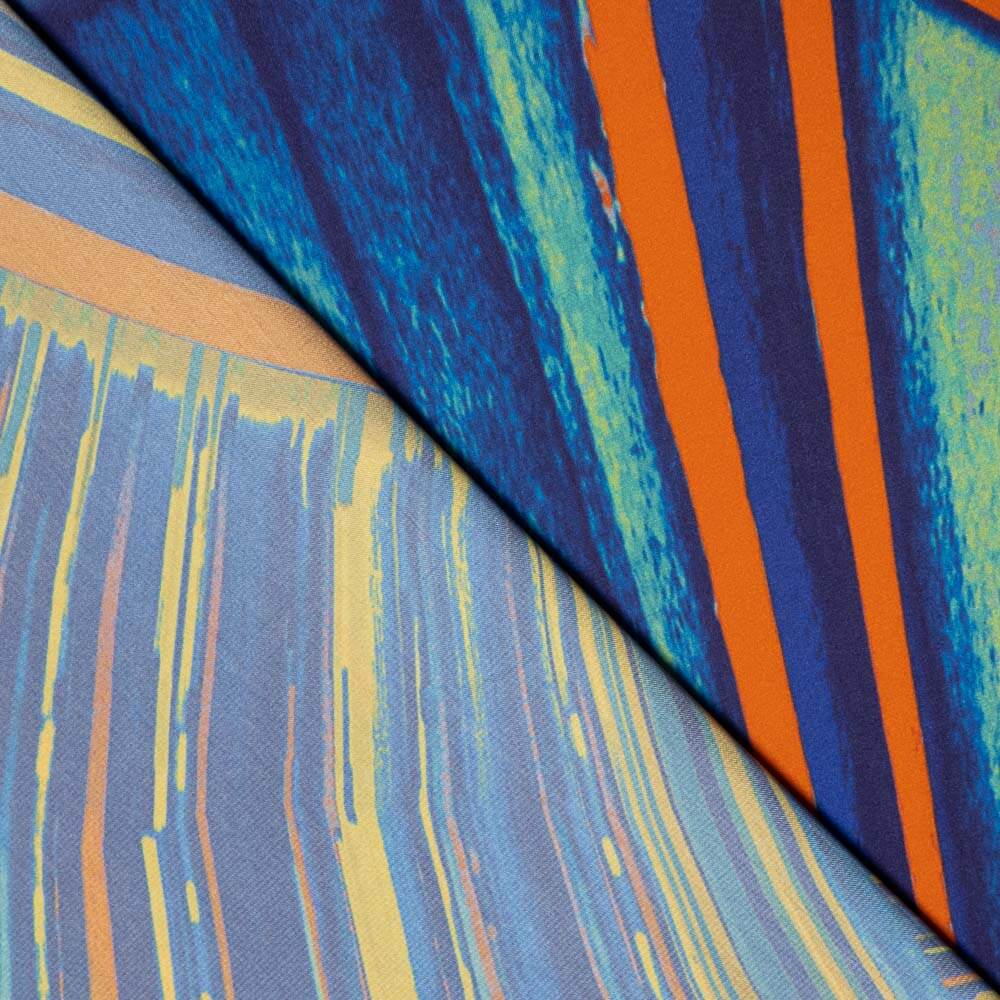 Cetim Estampado Jaipur Azul - Ribes y Casals