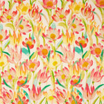 Crepe de viscose estampado com flores em aquarela quente - Ribes y Casals