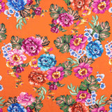 Viscose estampada com flores de jardim Coralia - Ribes y Casals
