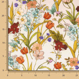 Retalho de viscose estampado com delicadas flores botânicas - Várias medidas x largura de 140 cm - Ribes y Casals
