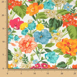 Viscose estampada com flores da primavera luminosa - Ribes y Casals