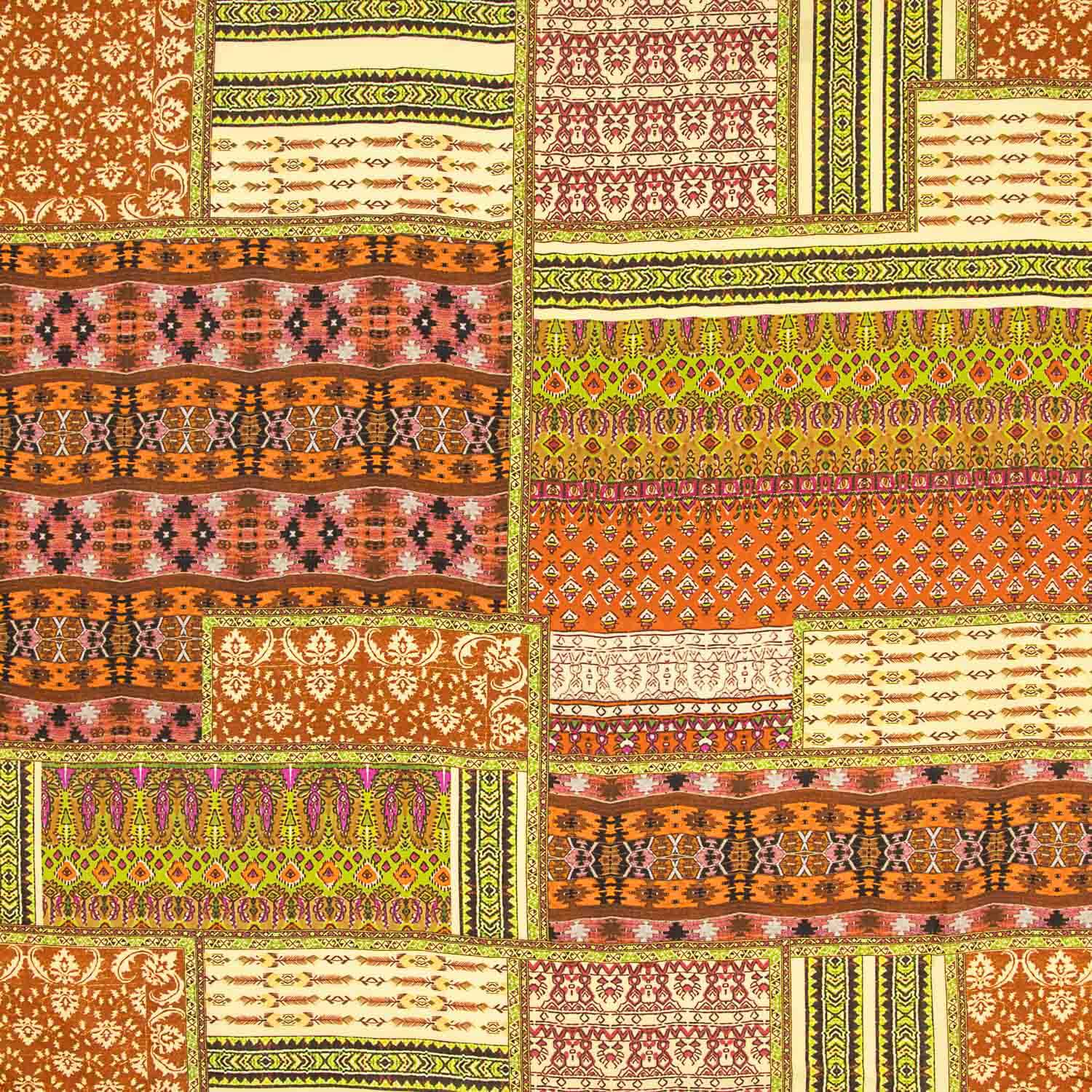 Viscose estampada étnica patchwork nómada - Ribes y Casals