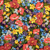 Viscose estampada com flores silvestres vibrantes - Ribes y Casals