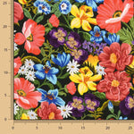 Viscose estampada com flores silvestres vibrantes - Ribes y Casals