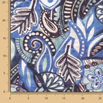 Caxemira Artística de Viscose Acetinada Azul - Ribes y Casals