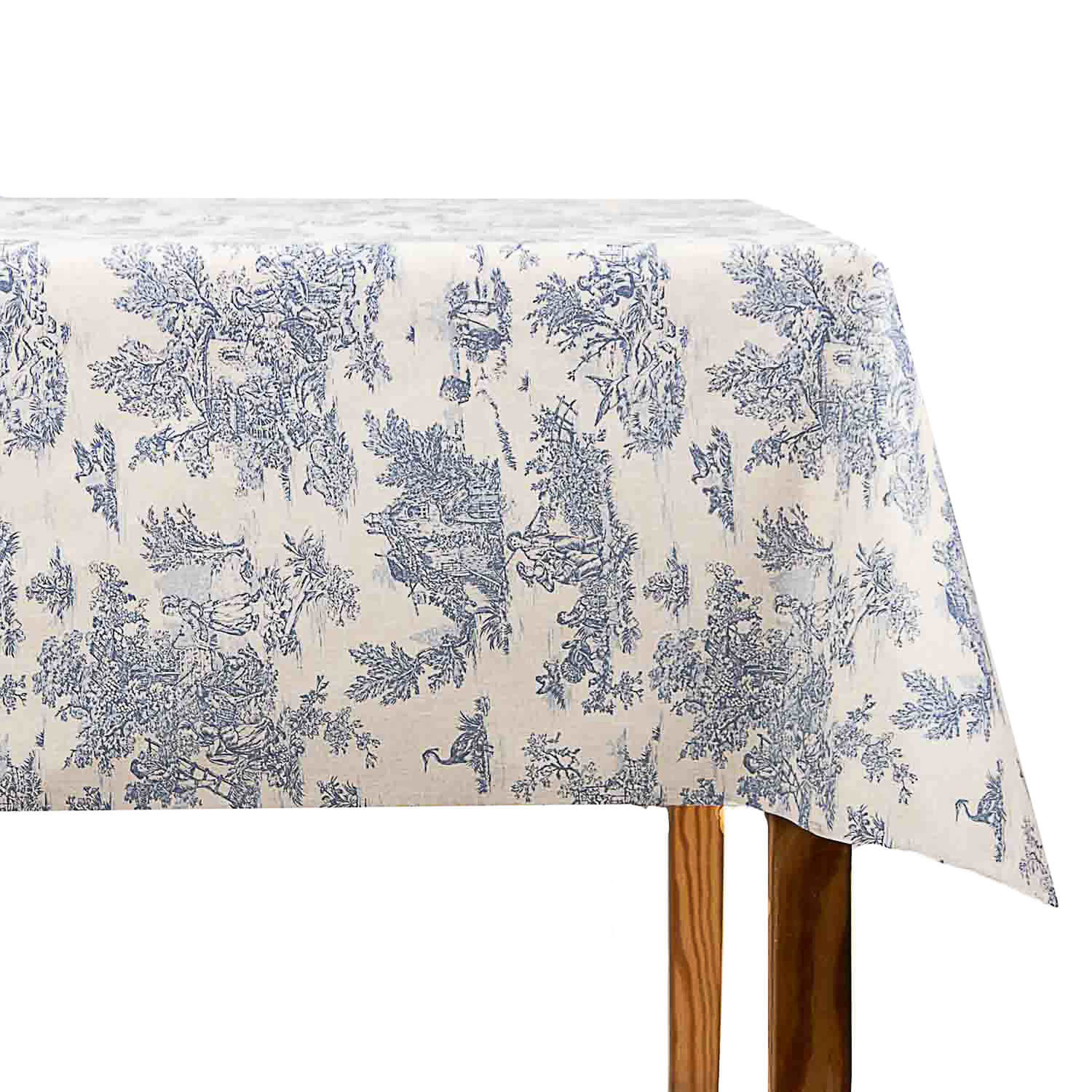 Algodão Revestido Toile de Jouy Azul e Branco - Ribes y Casals