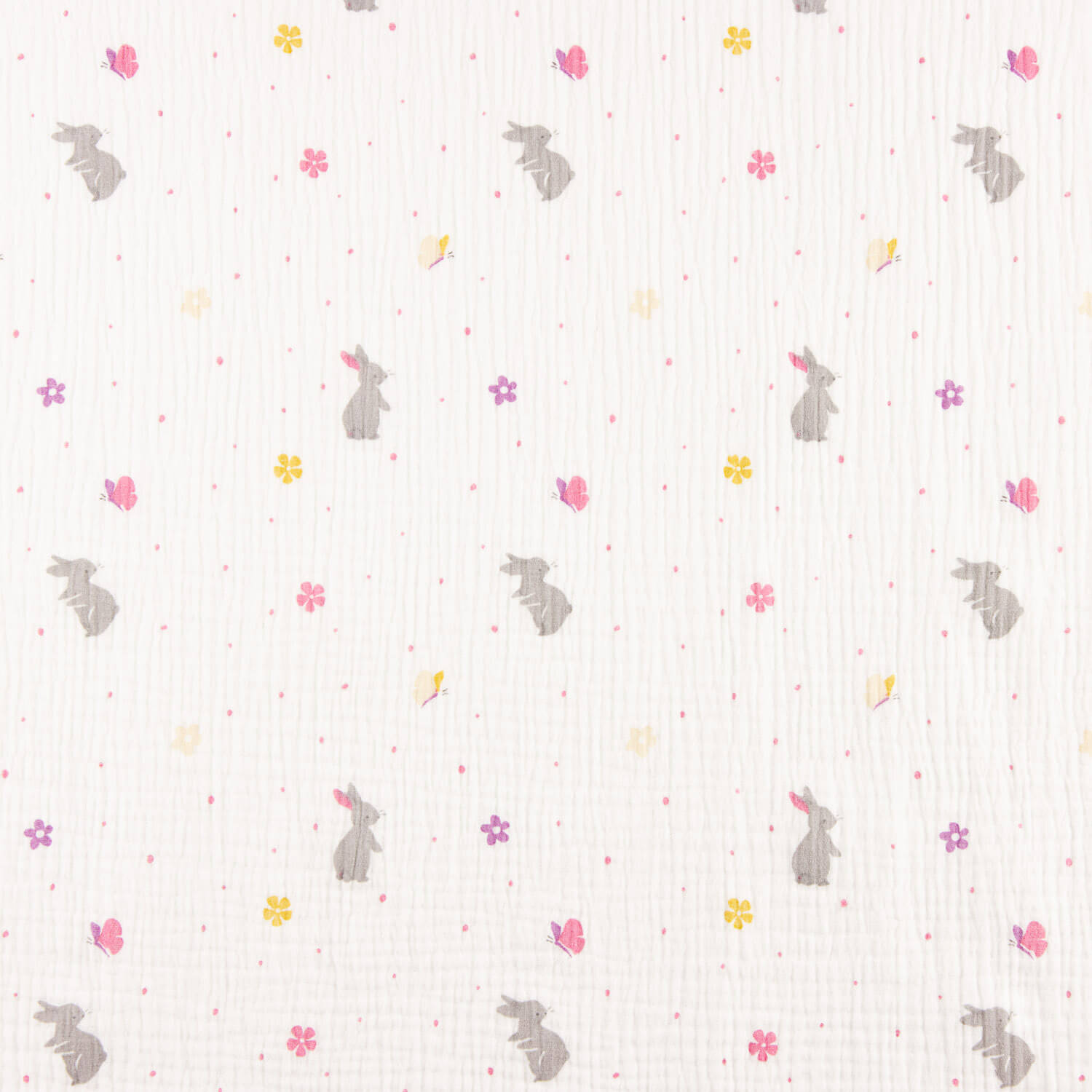 Muselina Algodão Coelhinhos Primavera - Ribes y Casals