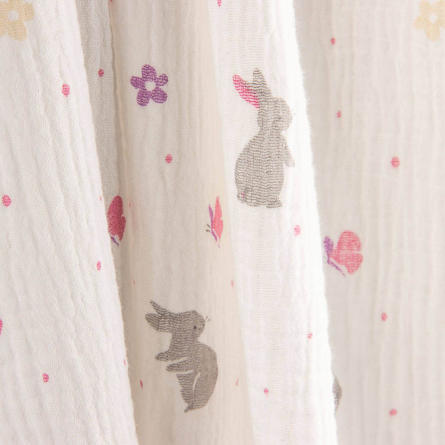 Muselina Algodão Coelhinhos Primavera - Ribes y Casals