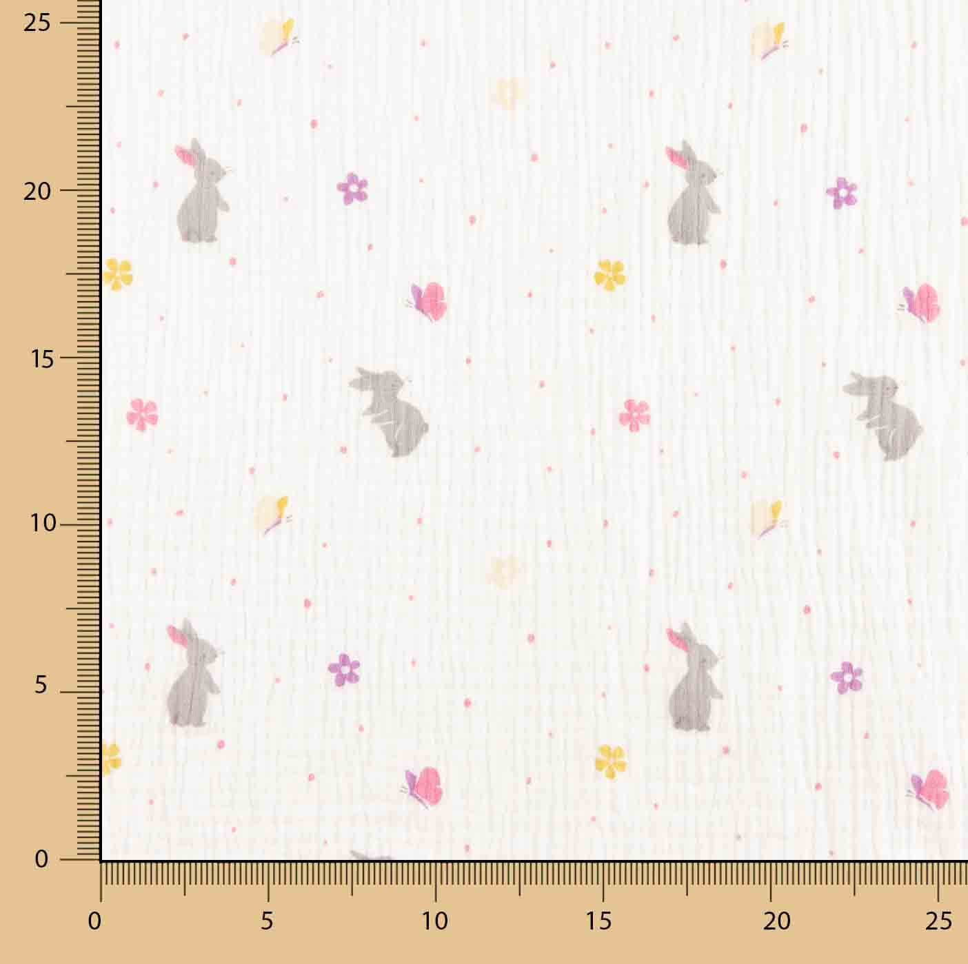 Muselina Algodão Coelhinhos Primavera - Ribes y Casals