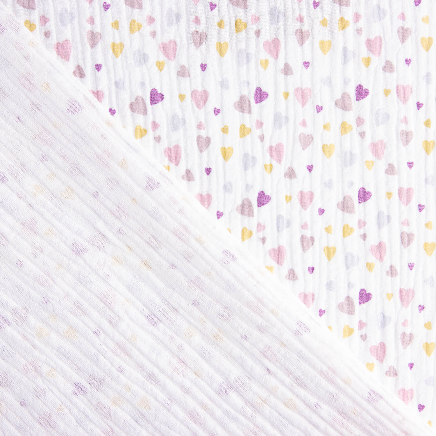 Muselina Algodão Corações Pastel - Ribes y Casals